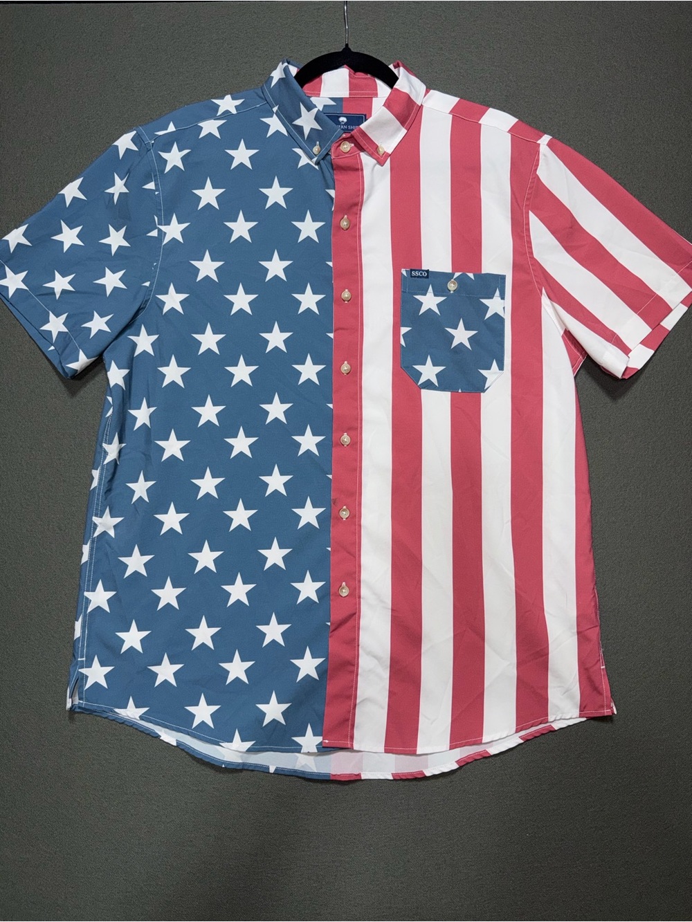 Men's Southern Shirt Co. Short Sleeve Button-Up Shirt - American Flag